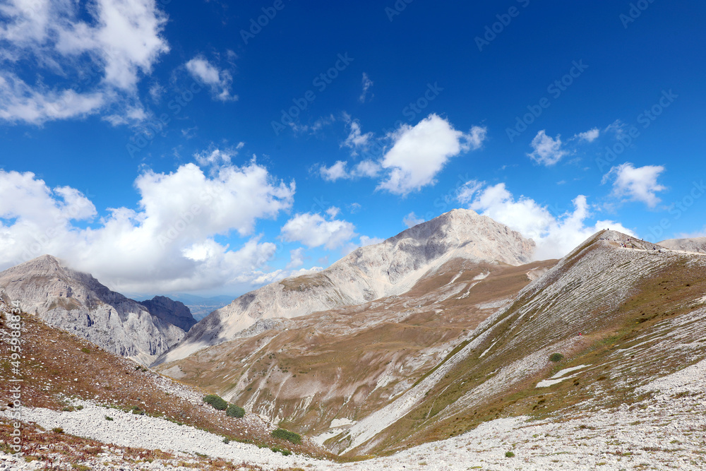Valley and Mountains called Gran Sasso in the Abruzzo Region in Italy