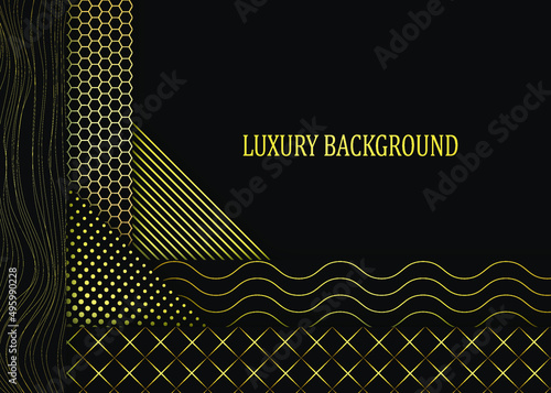 Black and gold luxury background. Vector illustration.