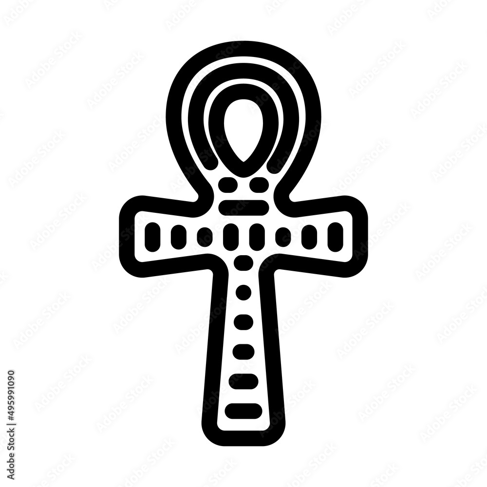 Fototapeta premium ankh decoration line icon vector. ankh decoration sign. isolated contour symbol black illustration