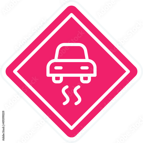 Vector Design Slippery Road Icon Style