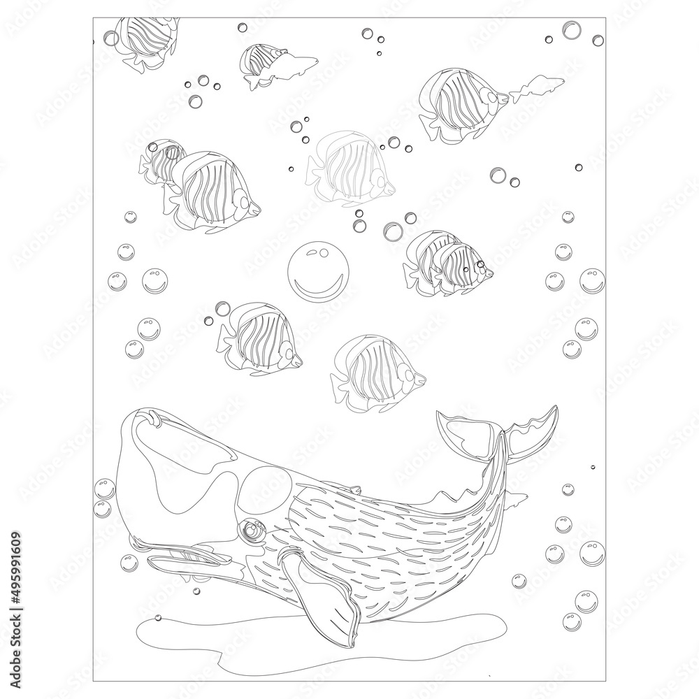 Printable shark coloring pages for kids Stock Vector | Adobe Stock