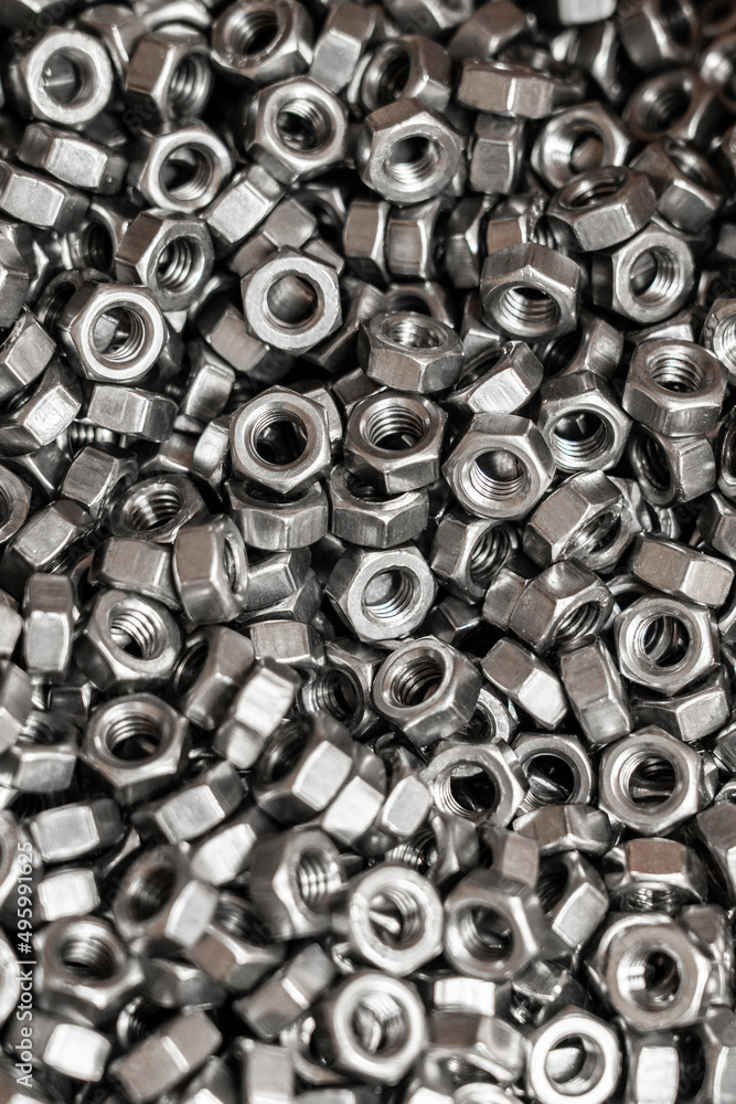Steel Nut for industrial background Steel Nut for industrial background