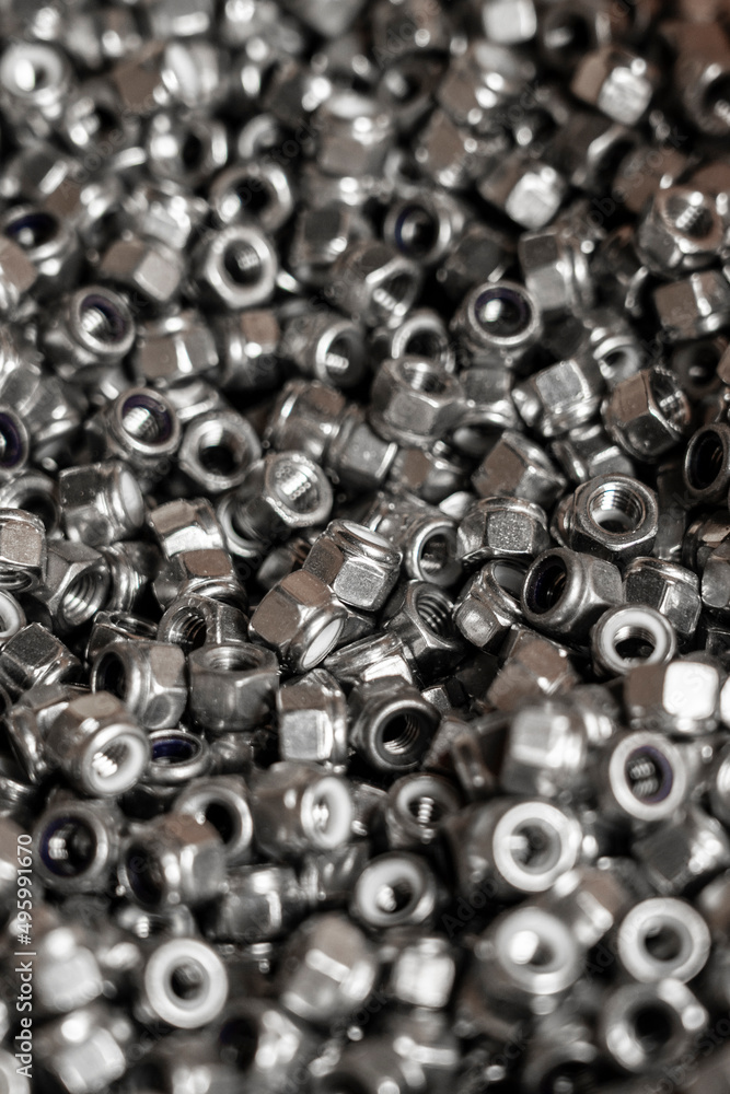 Steel Nut for industrial background Steel Nut for industrial background