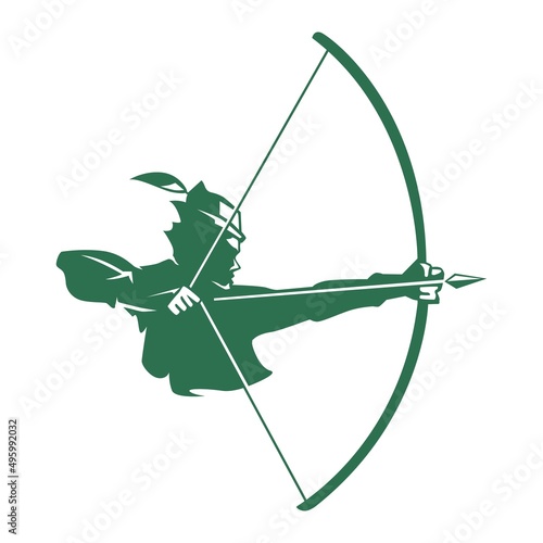 Symbol icon logo vector a green archer