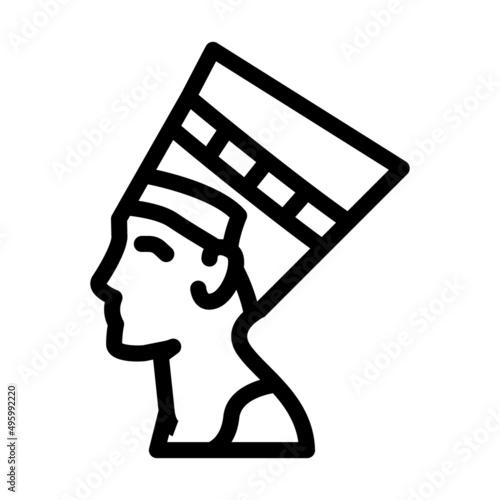 nefertiti egypt queen line icon vector. nefertiti egypt queen sign. isolated contour symbol black illustration