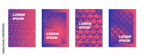 Conjunto de plantillas de diseño abstracto, patrones divertidos y modernos vectorizados y fondos degradados. Estética minimalista para portada, diseño de presentaciones, folletos, banners y carteles.