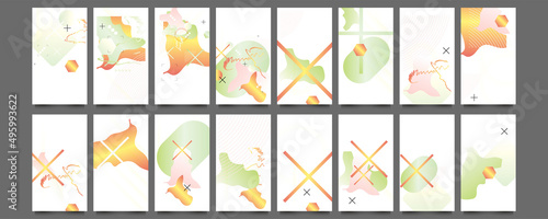 Elegant muted restrained shades natural pastel muted pale calm tones card templates set abstraction background