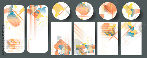 Elegant muted restrained shades natural pastel muted pale calm tones card templates set abstraction background