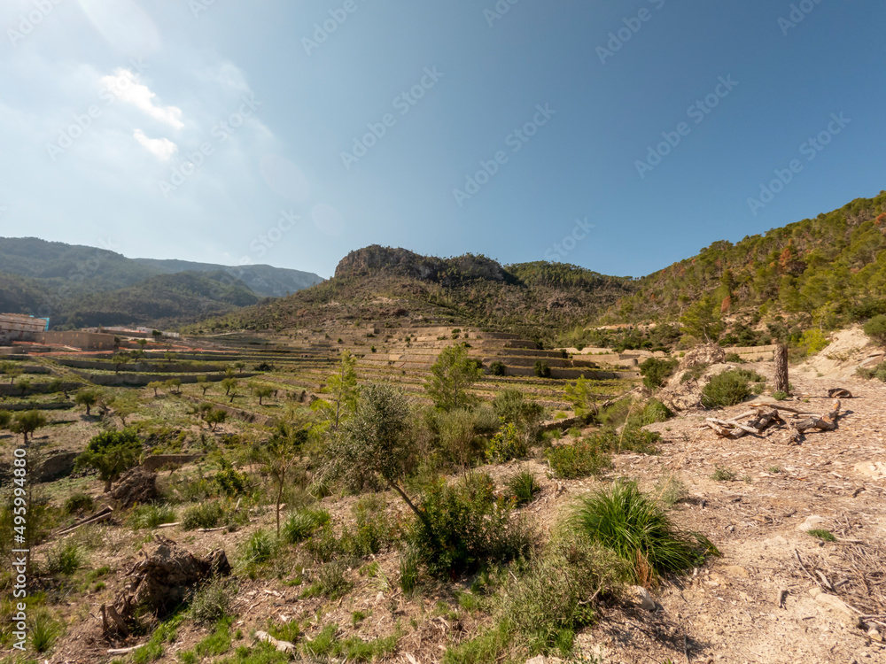 Tramuntana mountain range landscape , Mallorca, or Majorca, Balearic Islands, Spain, Europe Tramuntana mountain range landscape , Mallorca, or Majorca, Balearic Islands, Spain, Europe