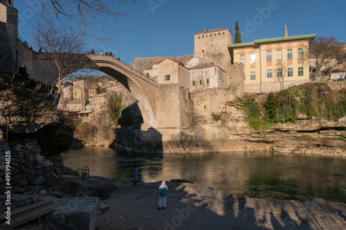 Old Bridge in the city of Mostar  Bosnia   Herzegovina