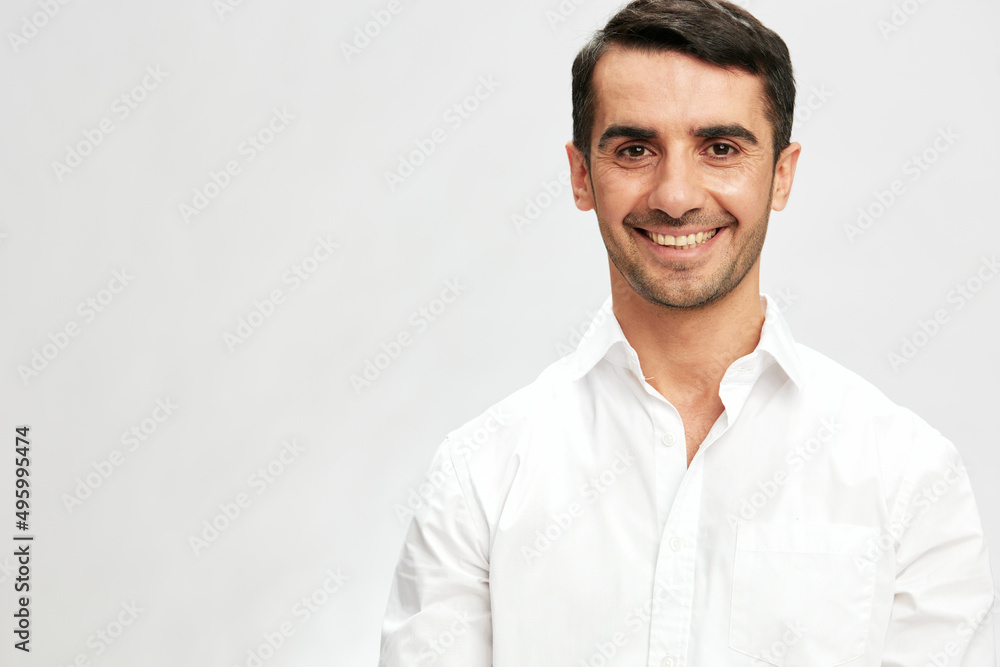 smart businessman with glasses in white shirts hand gesture copy-space elegant style smart businessman with glasses in white shirts hand gesture copy-space elegant style