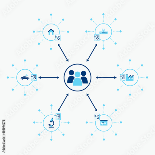 Abstract DAO concept. Flat illustration.