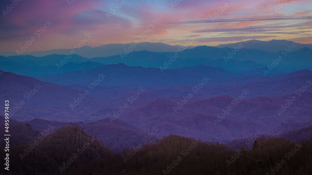 Obraz premium Mountain sunset