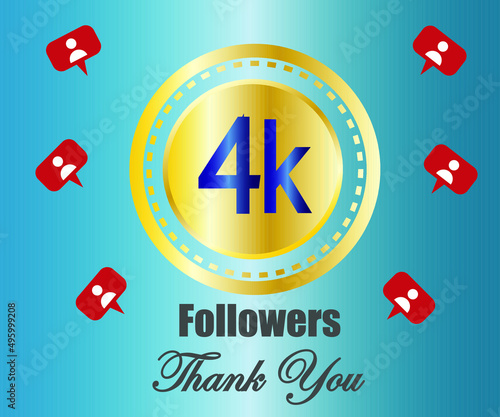 4k followers thank you. vector illustration