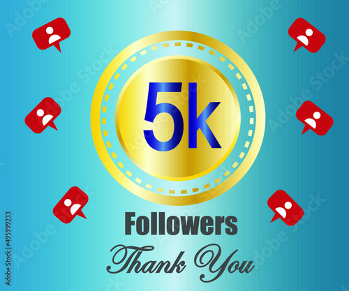 5k followers thank you. vector illustration