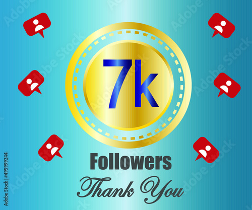7k followers thank you. vector illustration