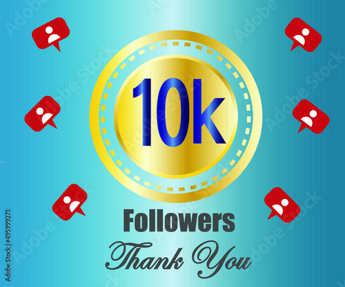 10k followers thank you. vector illustration
