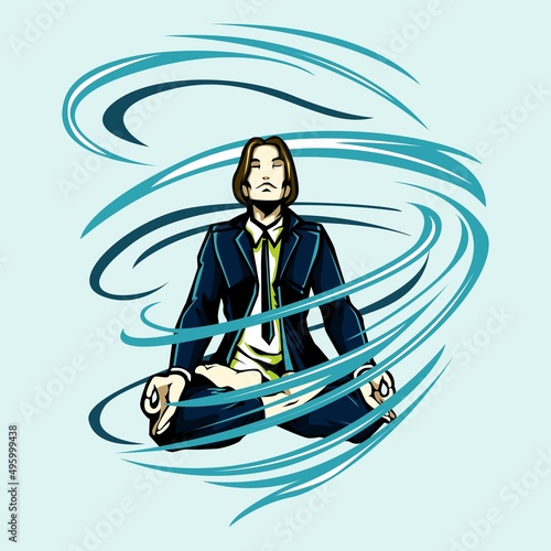 Character illustration of people meditating