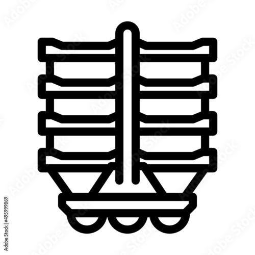 roasting sausage frame line icon vector. roasting sausage frame sign. isolated contour symbol black illustration