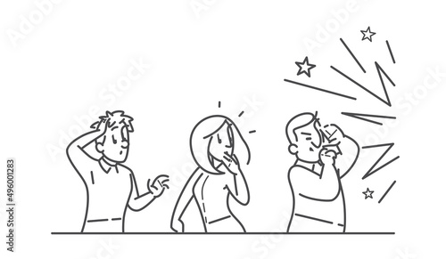 People startled by an accident