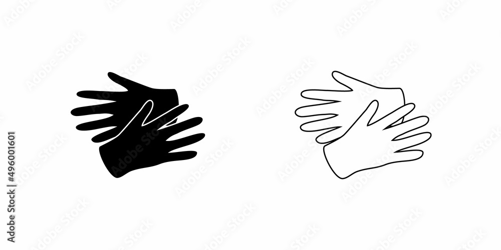 Obraz premium Hand icon vector isolated on a white. 