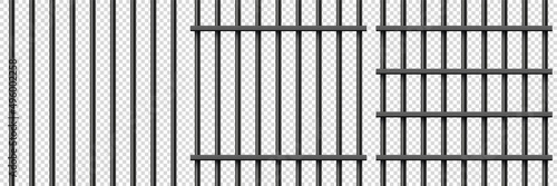 Black realistic metal prison bars Fototapete