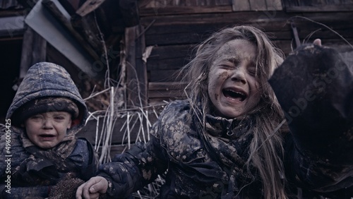 Children without a home, apocalypse, war