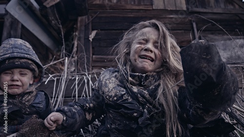 Children without a home, apocalypse, war