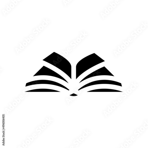 open book glyph icon vector. open book sign. isolated contour symbol black illustration