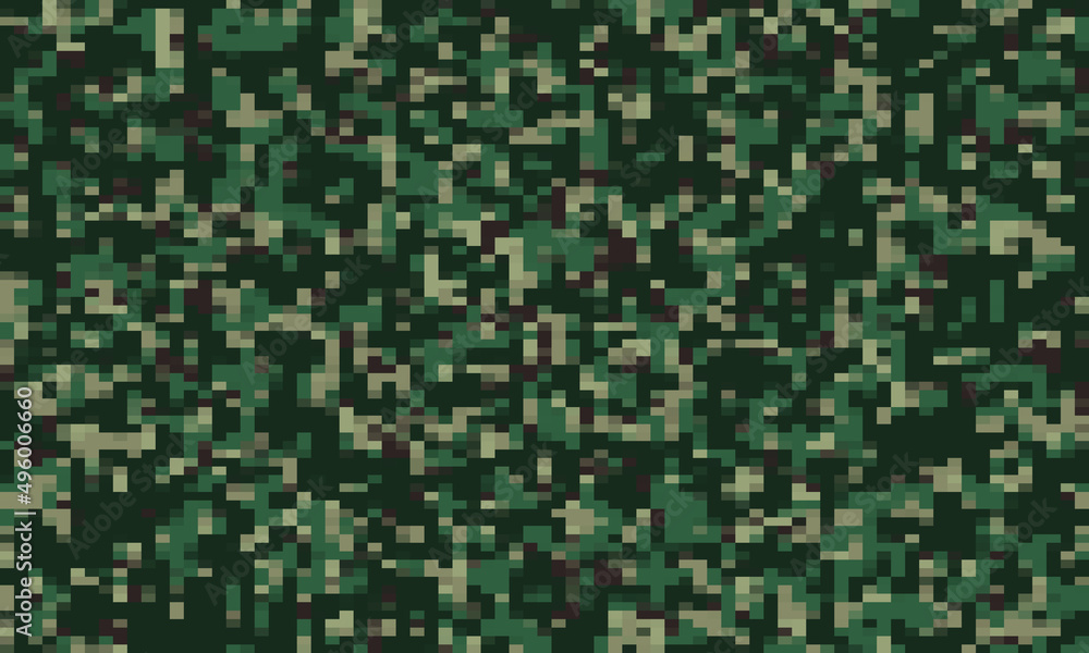 Fototapeta premium Digital camouflage pattern. Abstract modern military textile print background. Vector illustration