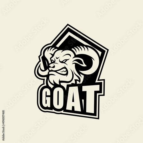 Goat esport silhouette logo