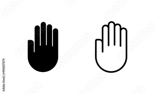 Hand icon vector. hand sign and symbol. palm