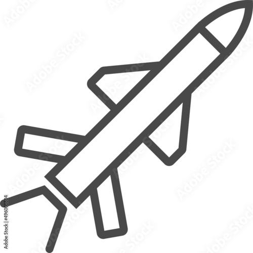 Cruise missile. Military army line icon