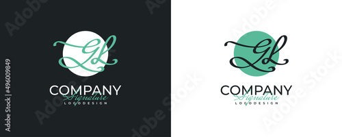 Initial G and L Logo Design in Elegant and Minimalist Handwriting Style. GL Signature Logo or Symbol for Wedding, Fashion, Jewelry, Boutique, and Business Identity