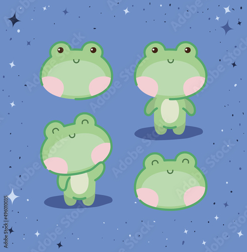 four frogs set