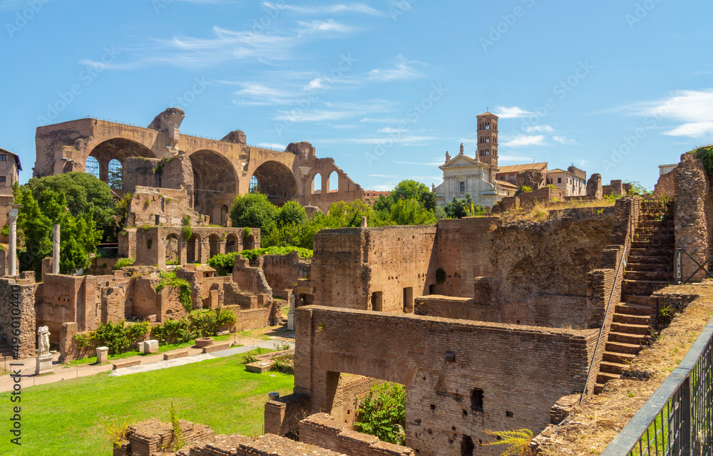 Roman forum and Palatine Hill, Rome, Italy, Europe