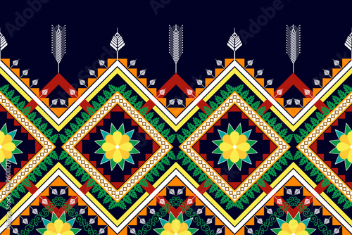 Geometric abstract ethnic patterns design. Aztec fabric carpet mandala ornament chevron textile decoration wallpaper. Tribal native traditional ethnic embroidery vector illustrations background 