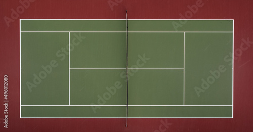 Top down view of a real tennis court