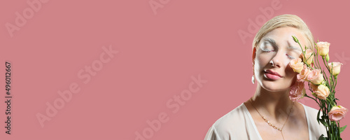 Beautiful young woman with ...