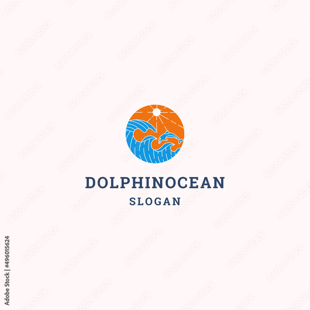 Dolphin ocean logo icon design template vector illustration