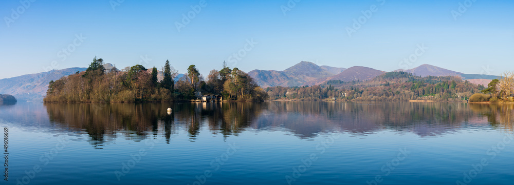 Fototapeta premium Derwentwater lake panorama in Lake District, Cumbria. England
