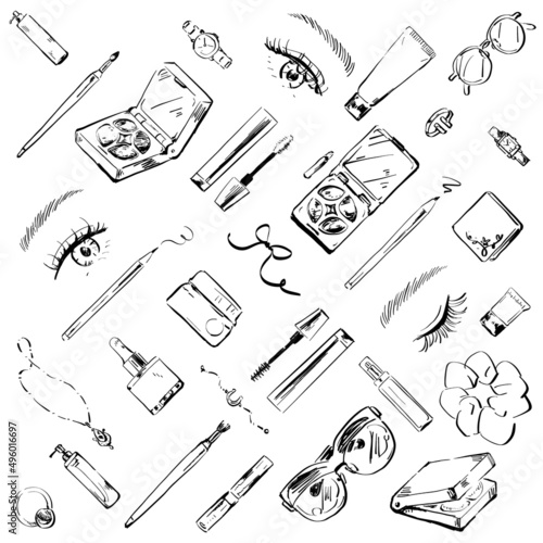 アイメイク コスメ 挿絵 パターン セット