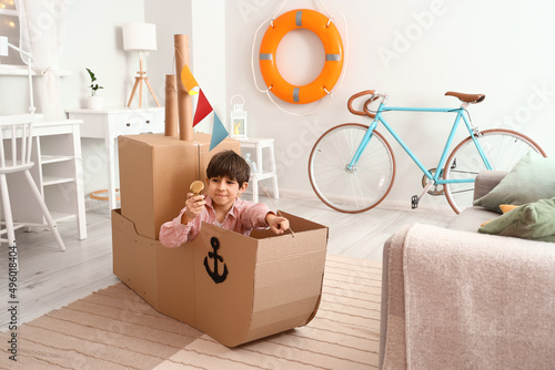 Cute little boy playing wit...