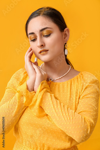 Attractive young woman with...