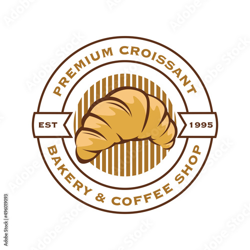 Croissant vector illustration logo design, perfect for bakery shop logo