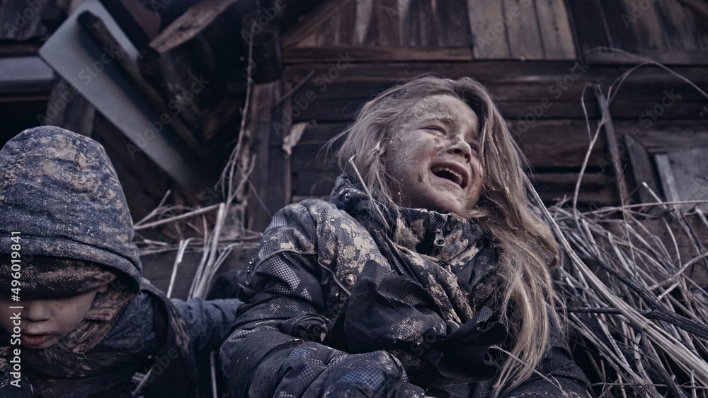 Children without a home, apocalypse, war Children without a home, apocalypse, war