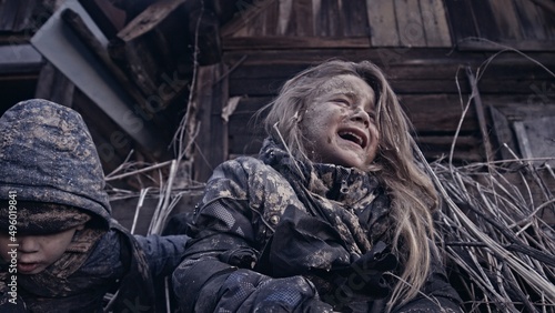 Children without a home, apocalypse, war