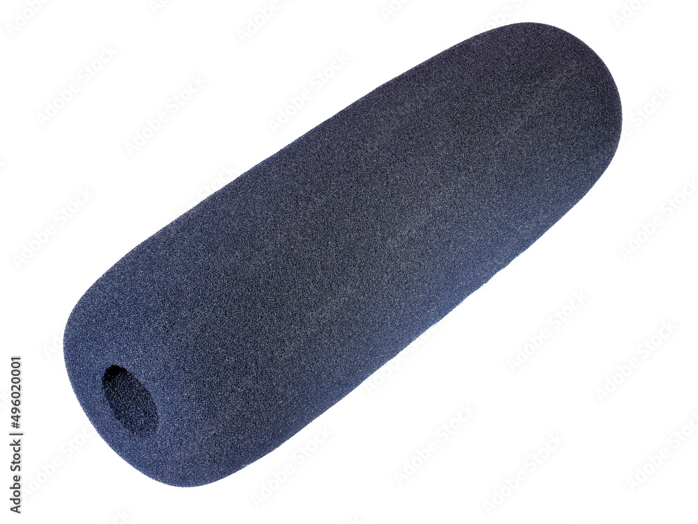 Foam windshield for microphone gun isolated on white background Foam windshield for microphone gun isolated on white background