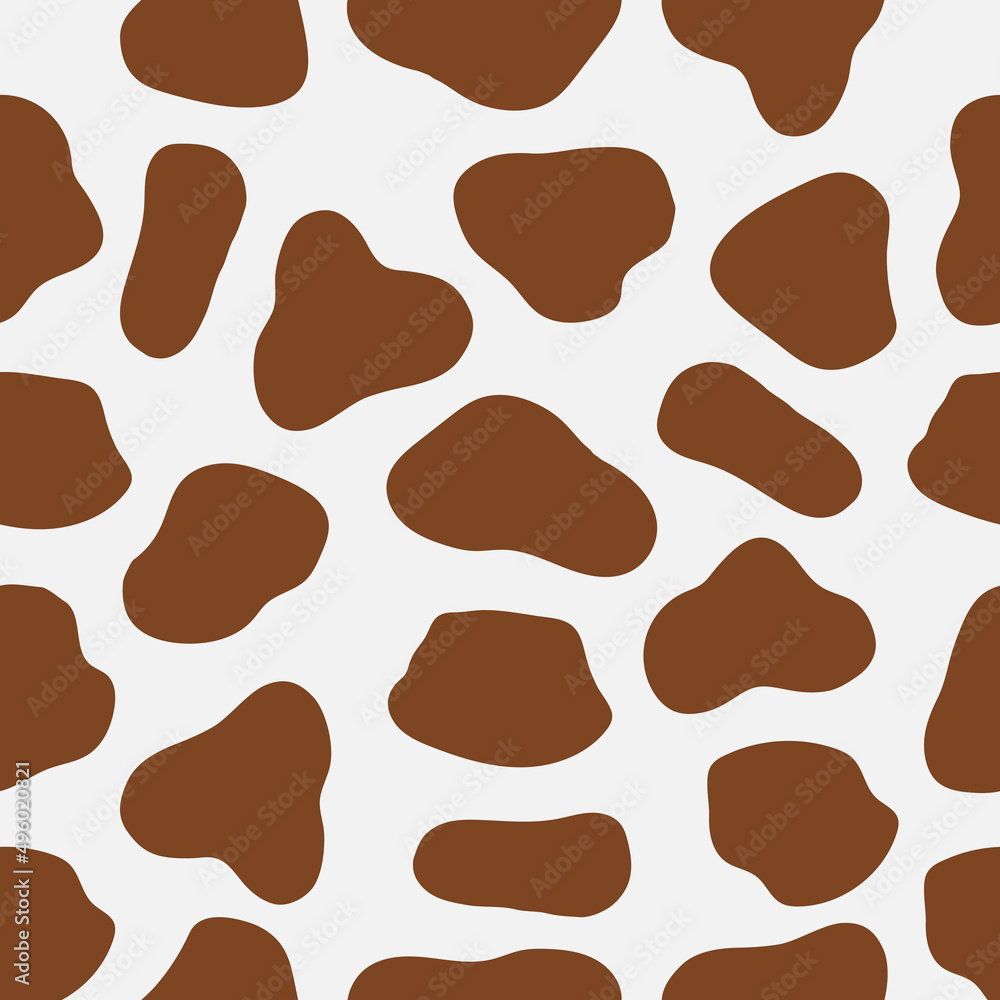 Vector Brown Cow Print Pattern Animal Seamless. Cow Skin Abstract for  Printing and More. Stock Illustration - Illustration of symmetry, skin:  258306608