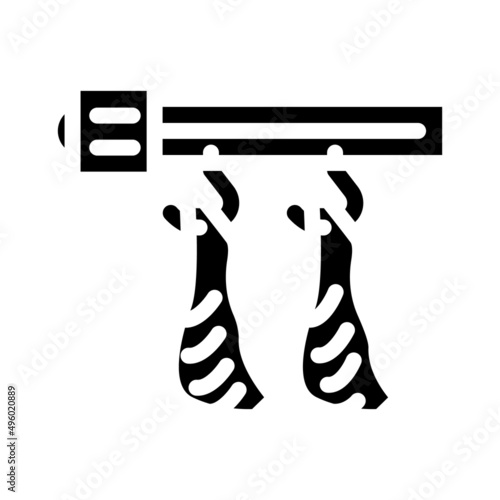 carcass conveyor glyph icon vector. carcass conveyor sign. isolated contour symbol black illustration